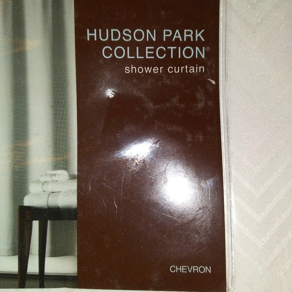 Hudson Park White Chevron Shower Curtain